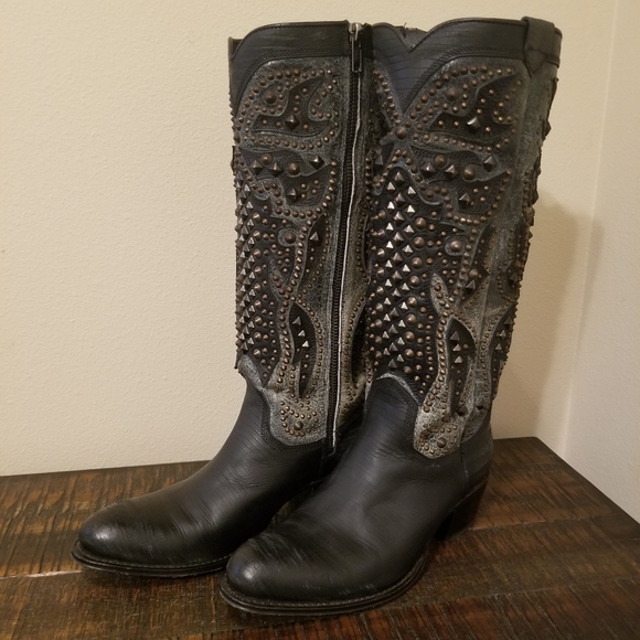 Frye Deborah Deco Studded Boots - Picture 2 of 7
